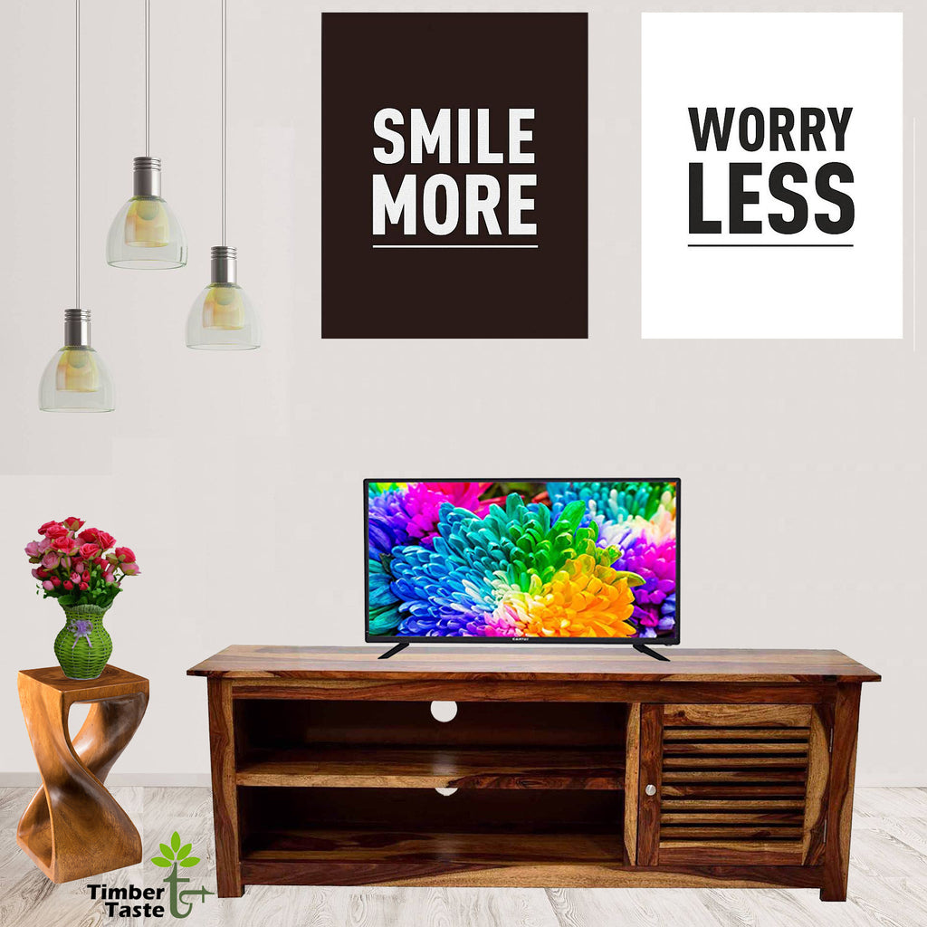 TimberTaste Sheesham Wood DYNA TV Cabinet Natural Teak Finish.
