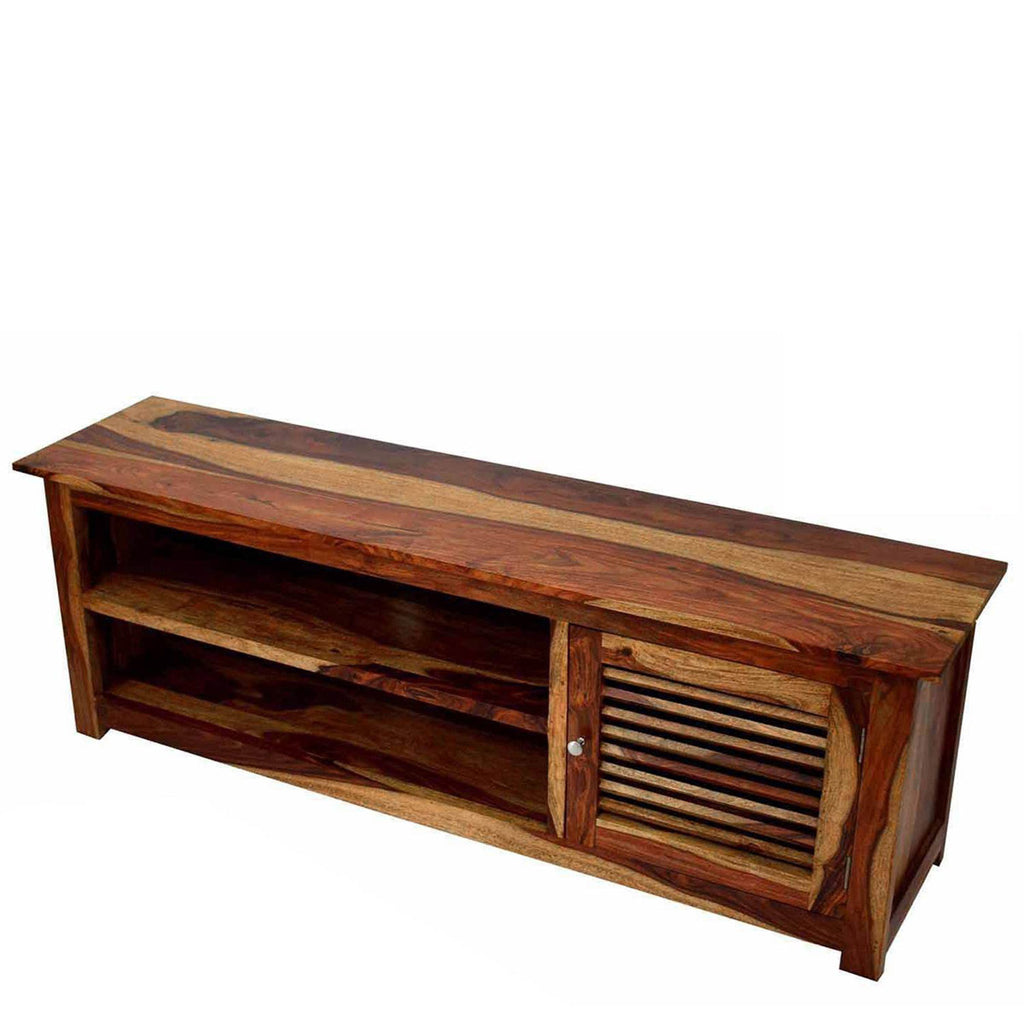TimberTaste Sheesham Wood DYNA TV Cabinet Natural Teak Finish.