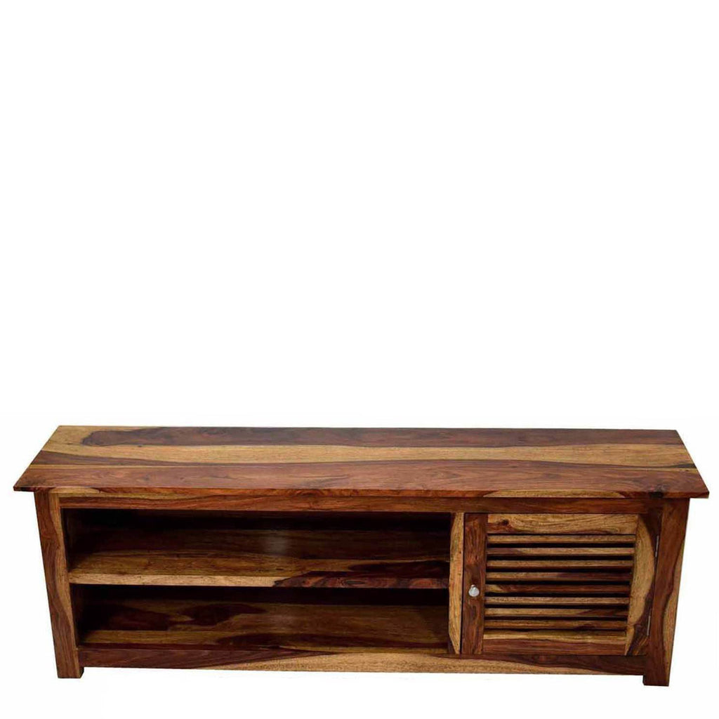 TimberTaste Sheesham Wood DYNA TV Cabinet Natural Teak Finish.