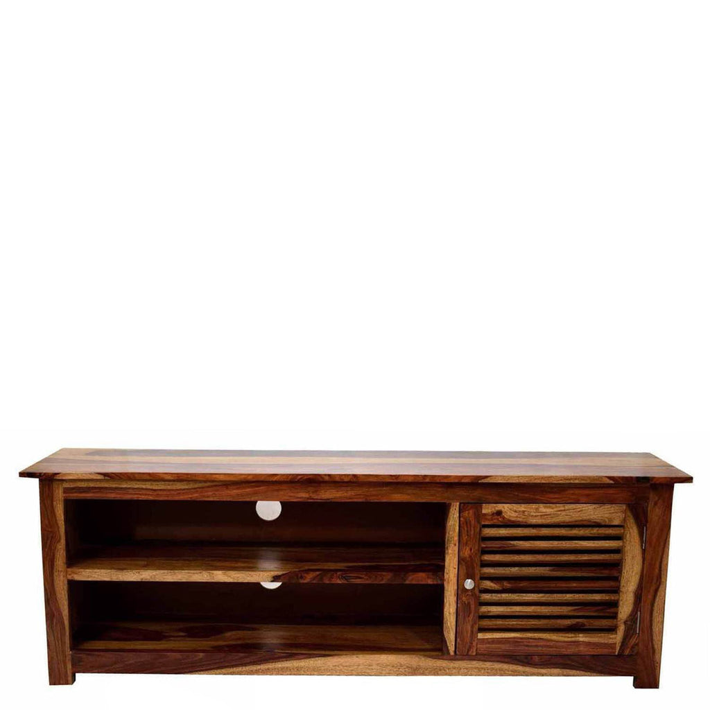 TimberTaste Sheesham Wood DYNA TV Cabinet Natural Teak Finish.