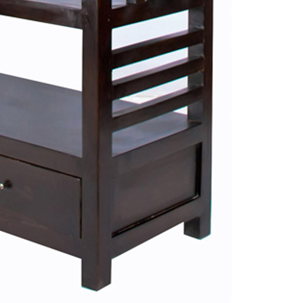 TimberTaste Sheesham Wood EVA book shelf show case (Natural Teak finish).