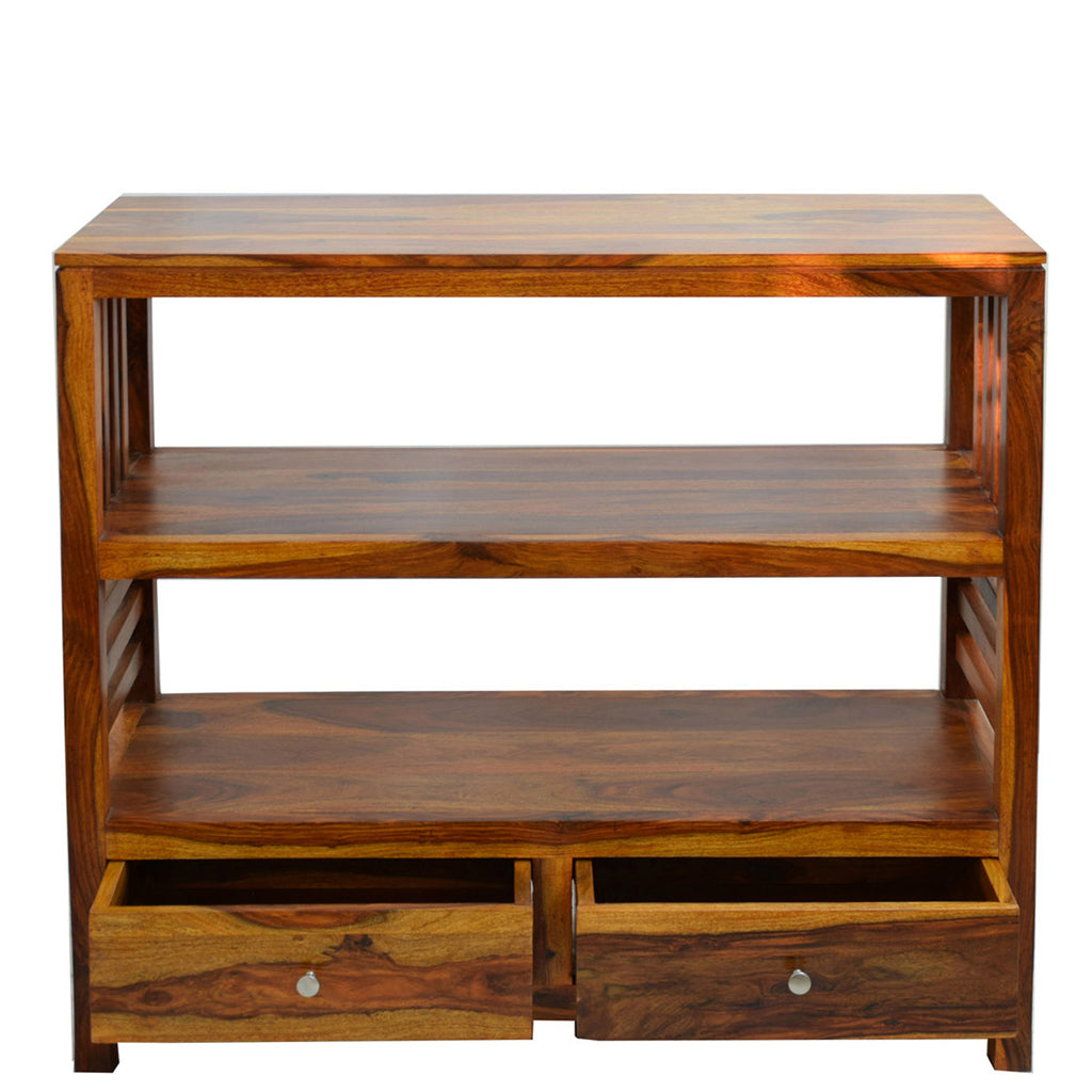 TimberTaste Sheesham Wood EVA book shelf show case (Natural Teak Finish).