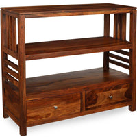 TimberTaste Sheesham Wood EVA book shelf show case (Natural Teak Finish).