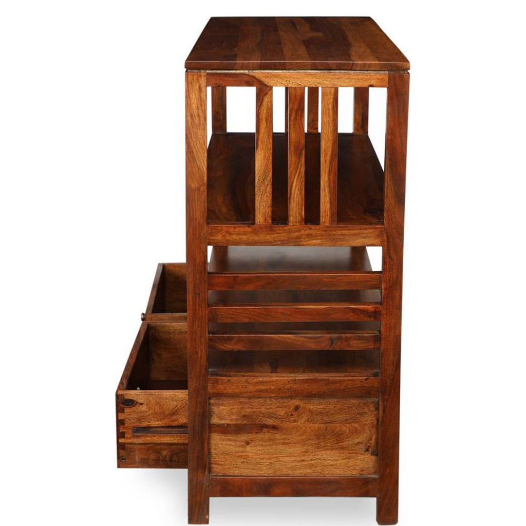 TimberTaste Sheesham Wood EVA book shelf show case (Natural Teak finish).