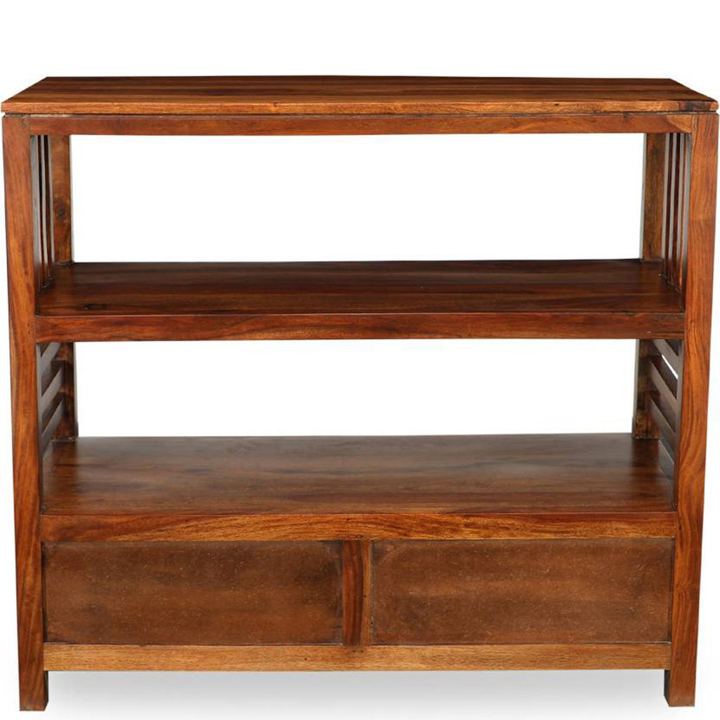 TimberTaste Sheesham Wood EVA book shelf show case (Natural Teak Finish).