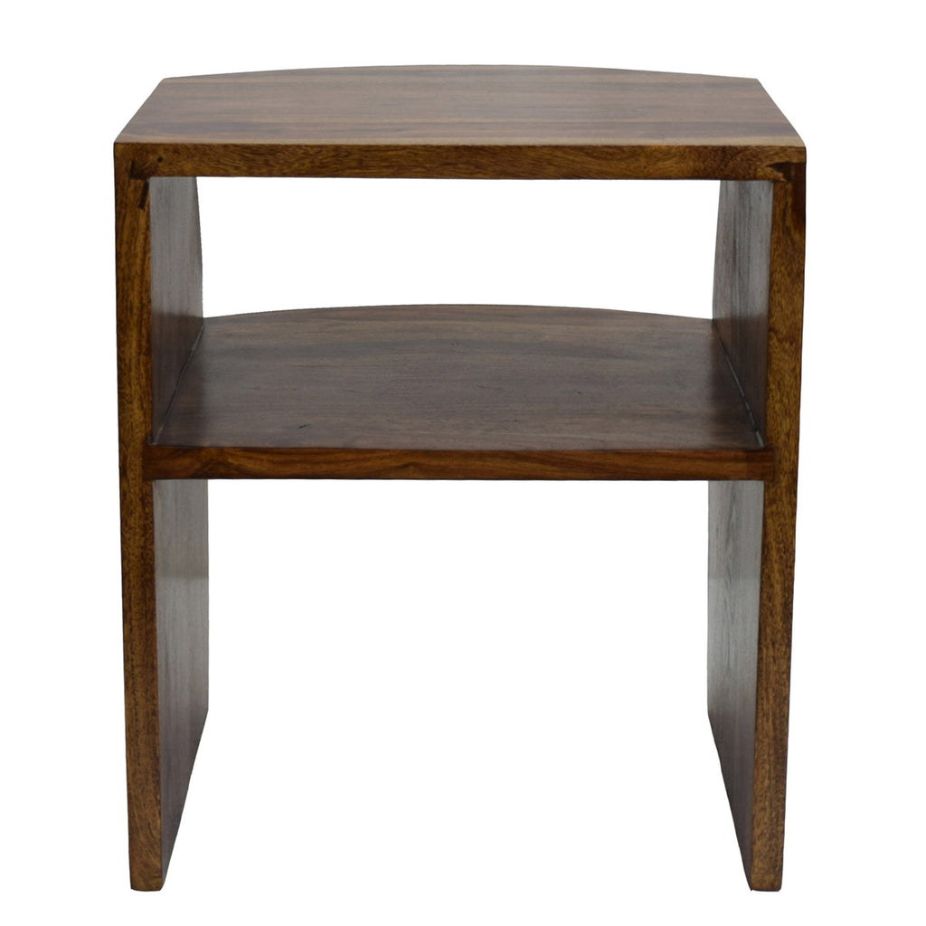 TimberTaste Sheesham Wood FANTA Side End Corner Table Natural Teak Finish