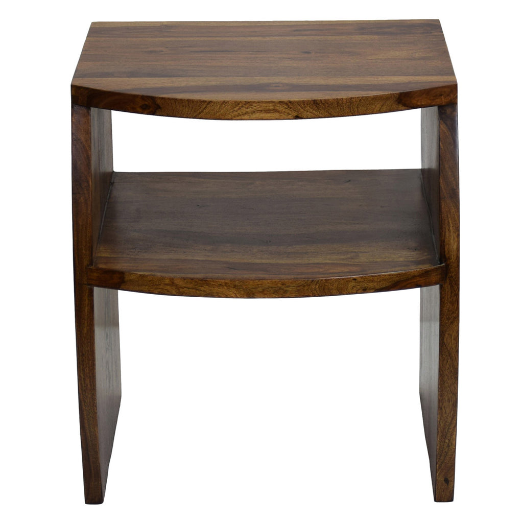 TimberTaste Sheesham Wood FANTA Side End Corner Table Natural Teak Finish