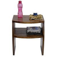 TimberTaste Sheesham Wood FANTA Side End Corner Table Natural Teak Finish