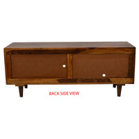 TimberTaste Sheesham Wood FLORA 1.4 Meter 1 Door 1 Draw TV Unit Cabinet Entertainment Stand (Natural teak Wood Finish)
