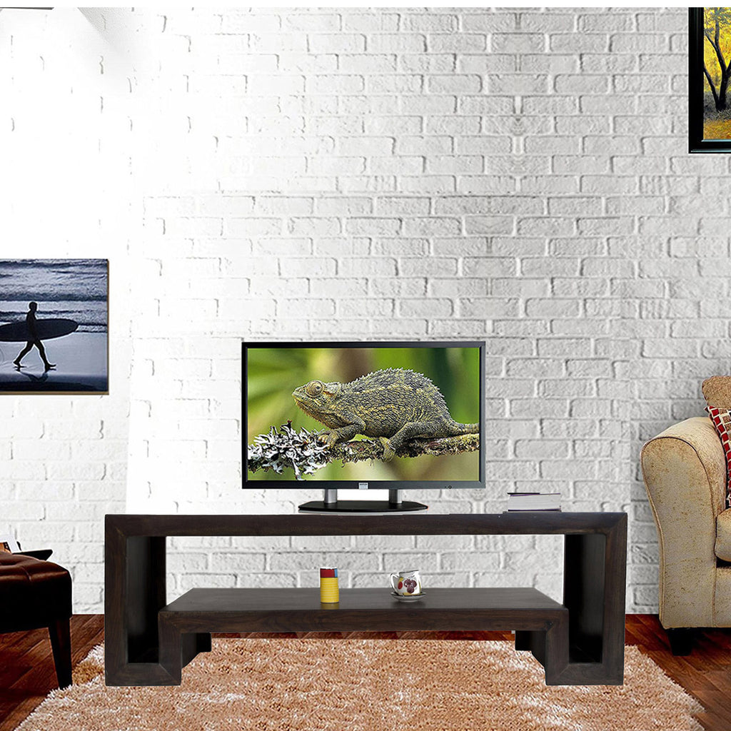 TimberTaste Sheesham Wood HEMA TV Cabinet Dark Walnut finish.
