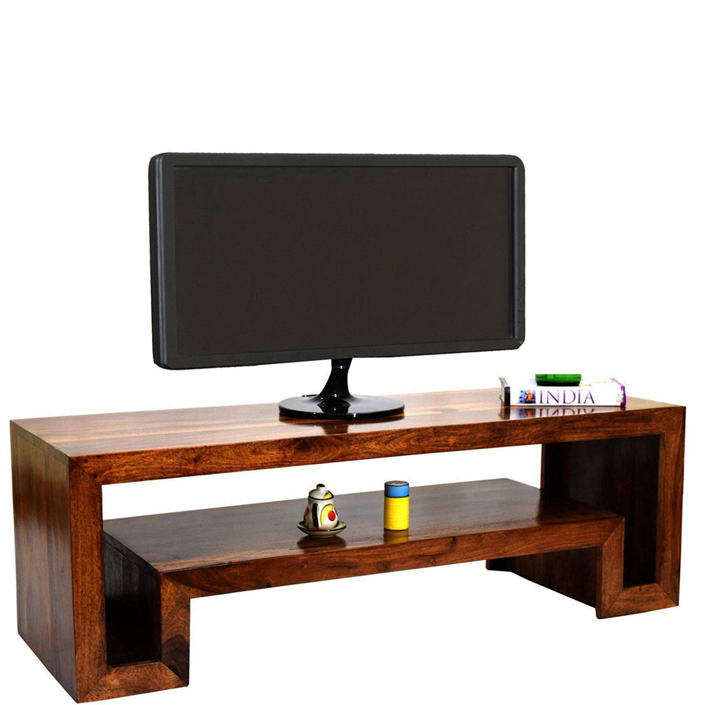 TimberTaste Sheesham Wood HEMA TV Cabinet Natural Teak finish.