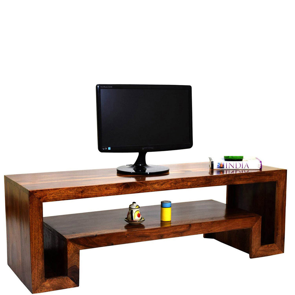 TimberTaste Sheesham Wood HEMA TV Cabinet Natural Teak finish.
