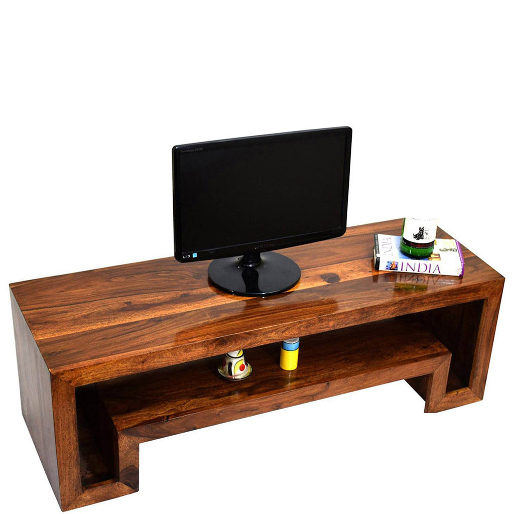 TimberTaste Sheesham Wood HEMA TV Cabinet Natural Teak finish.