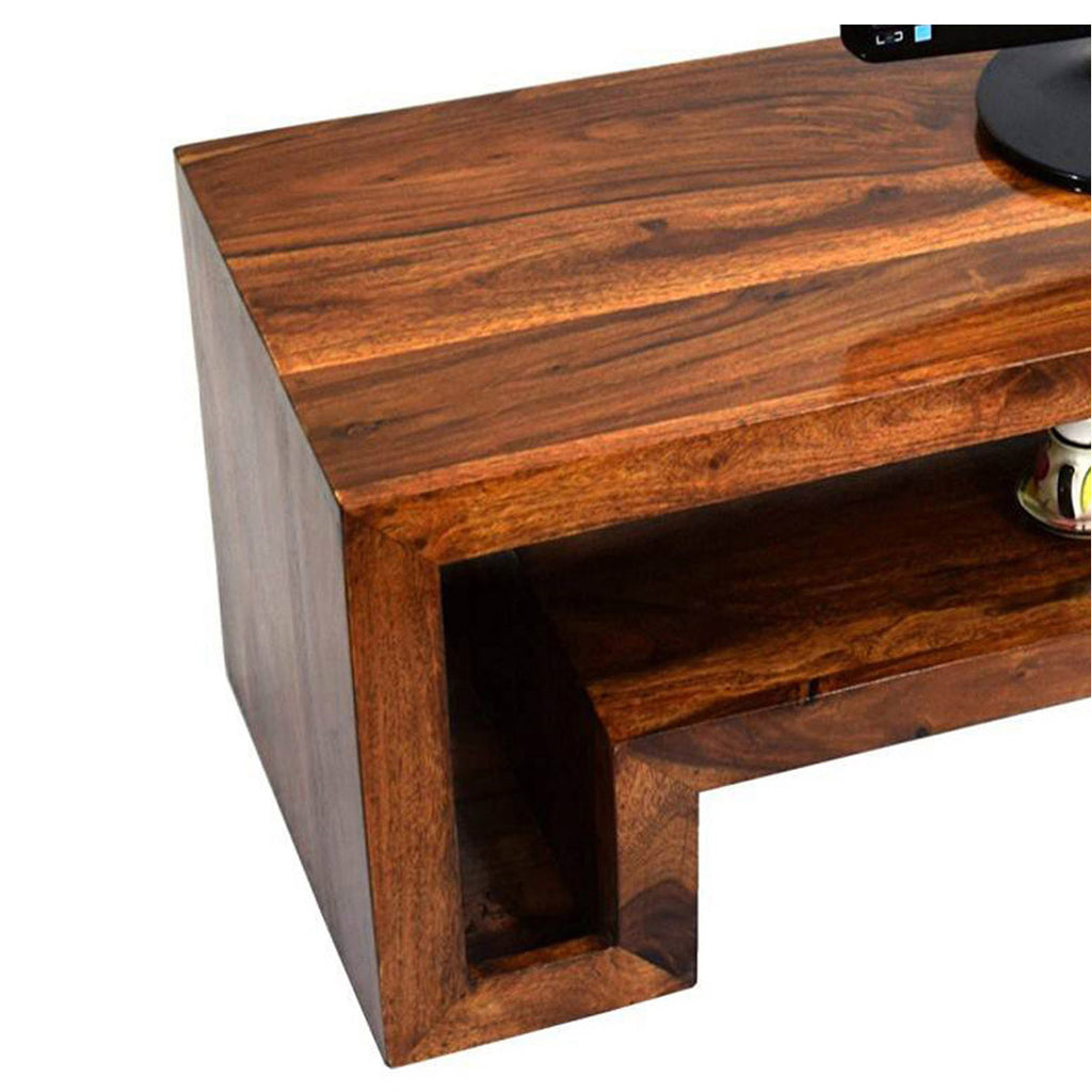 TimberTaste Sheesham Wood HEMA TV Cabinet Natural Teak finish.