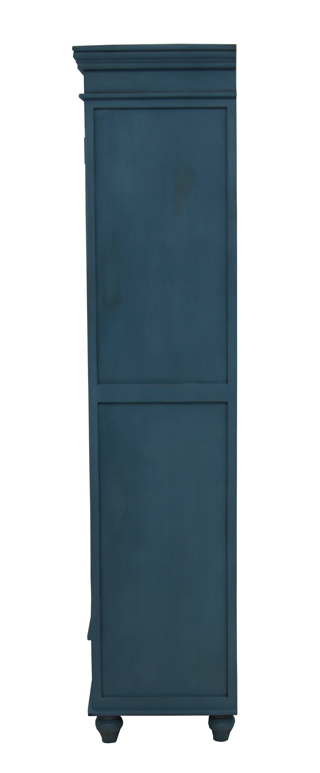 Timbertaste Nayeli Antique Blue Distressed Wardrobe With Mango Frame And Mdf Shelves For Bedroom | Home Furnishing