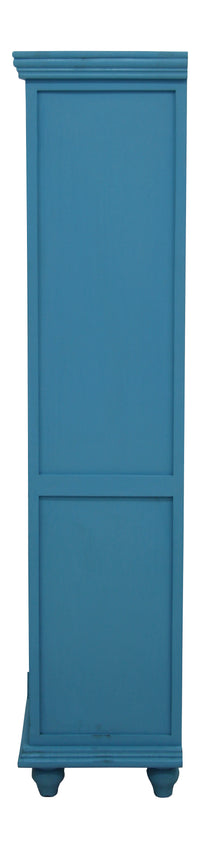 Timbertaste Natali Antique Blue 4-Door Carved Wardrobe Made With Mango Wood And MDF Bedroom | Home Decor