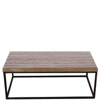 TimberTaste Rustic Iron Wood INOX Coffee Table