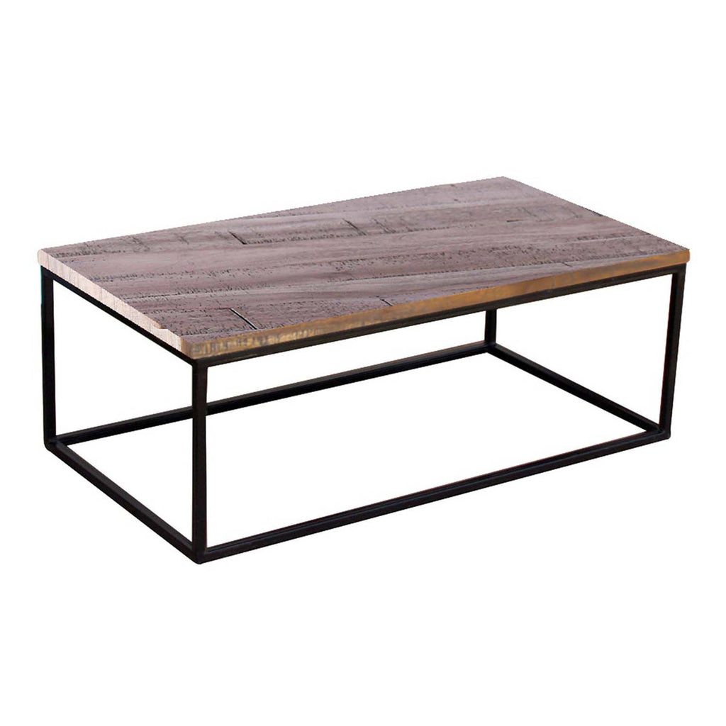 TimberTaste Rustic Iron Wood INOX Coffee Table