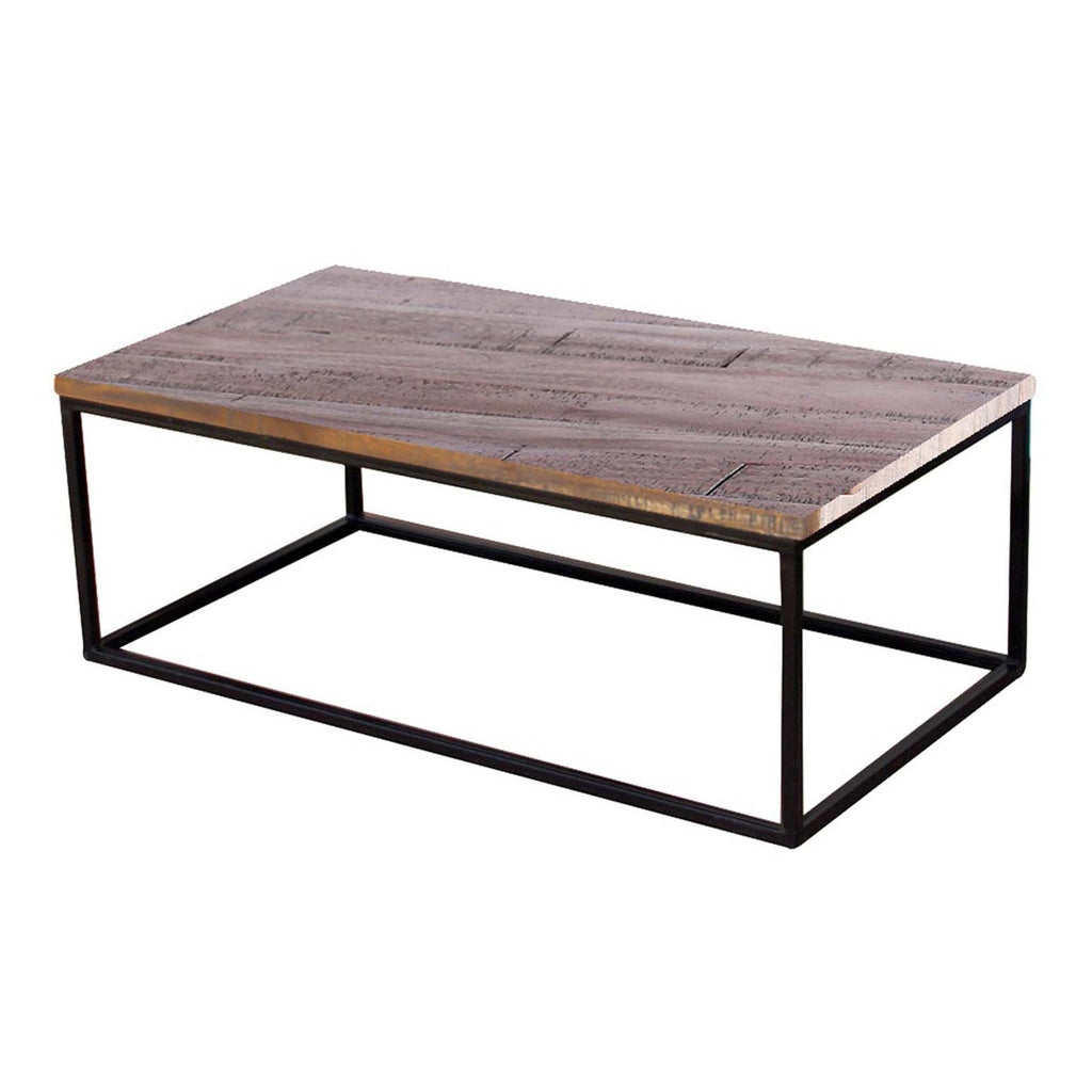 TimberTaste Rustic Iron Wood INOX Coffee Table