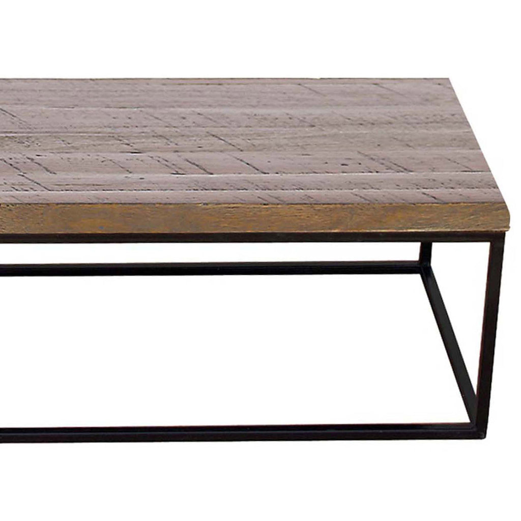 TimberTaste Rustic Iron Wood INOX Coffee Table