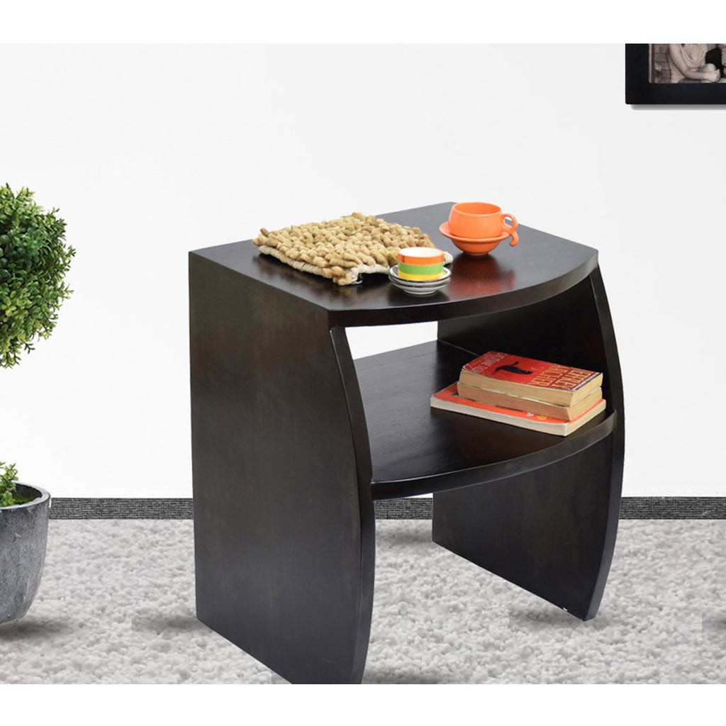 TimberTaste Sheesham Wood FANTA Side End Corner Table ark Walnut Finish