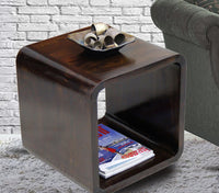 TimberTaste Sheesham Wood LOBO Side End Table Dark Walnut Finish