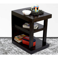 TimberTaste Sheesham Wood NEELU Side End Accent Corner Table  Dark Walnut Finish