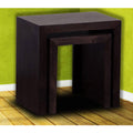 TimberTaste Sheesham Wood Large & Medium SATIN Side Table (Set of 2) Dark Walnut Finish