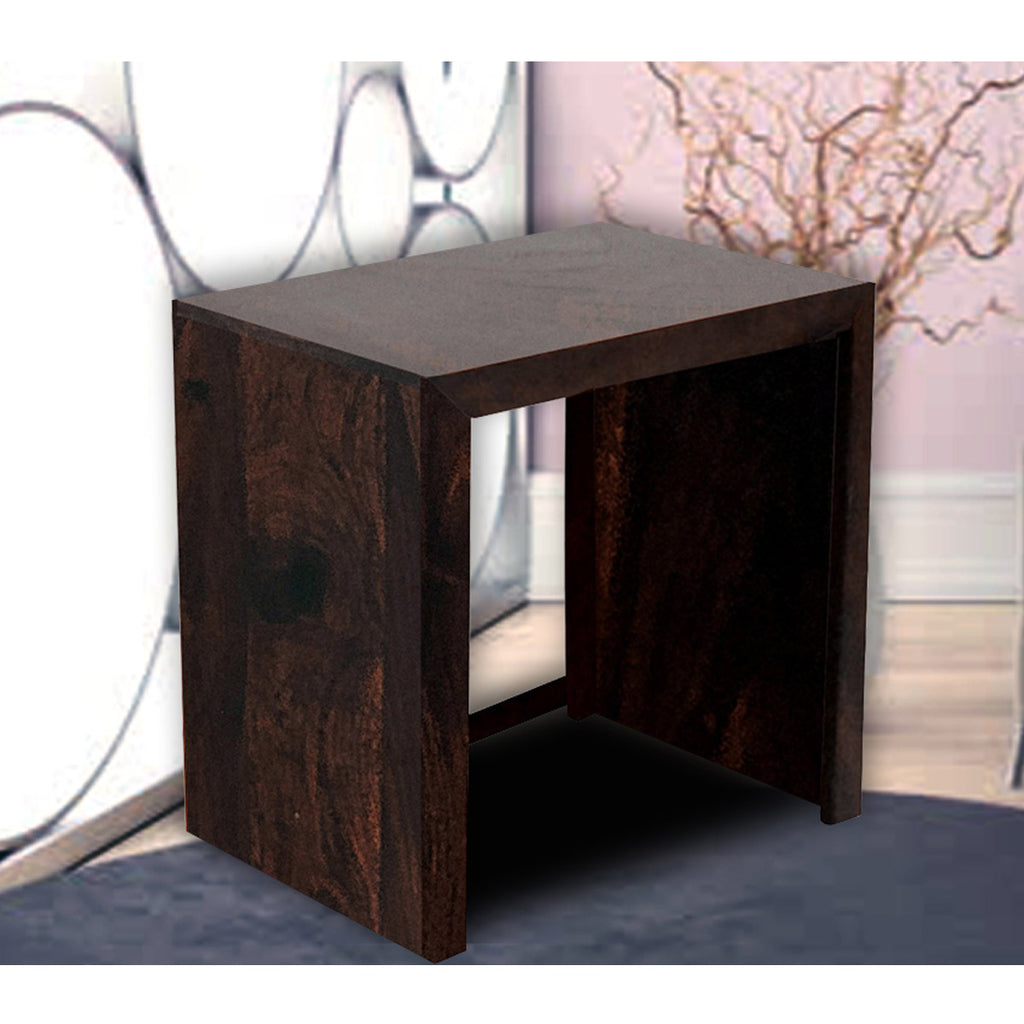 TimberTaste Sheesham Wood Large Size  SATIN Side Table Dark Walnut Finish