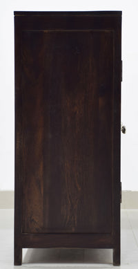 TimberTaste Sheesham Wood 3 door JOHN side board (Dark Walnut Finish).