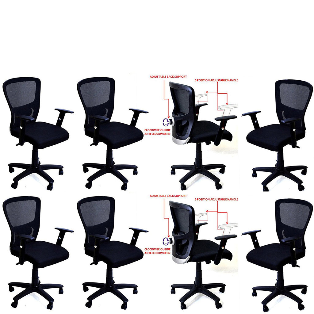 TimberTaste JOHNY Adjustable Lumber Back Support & Adjustable Handles Office Executive Chair Computer Task Revolving Conference Visitor Chair.