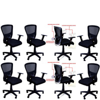 TimberTaste 3 Pieces JOHNY Adjustable Lumber Back Support & Adjustable Handles Office Executive Chair Computer Task Revolving Conference Visitor Chair (Set of 3).