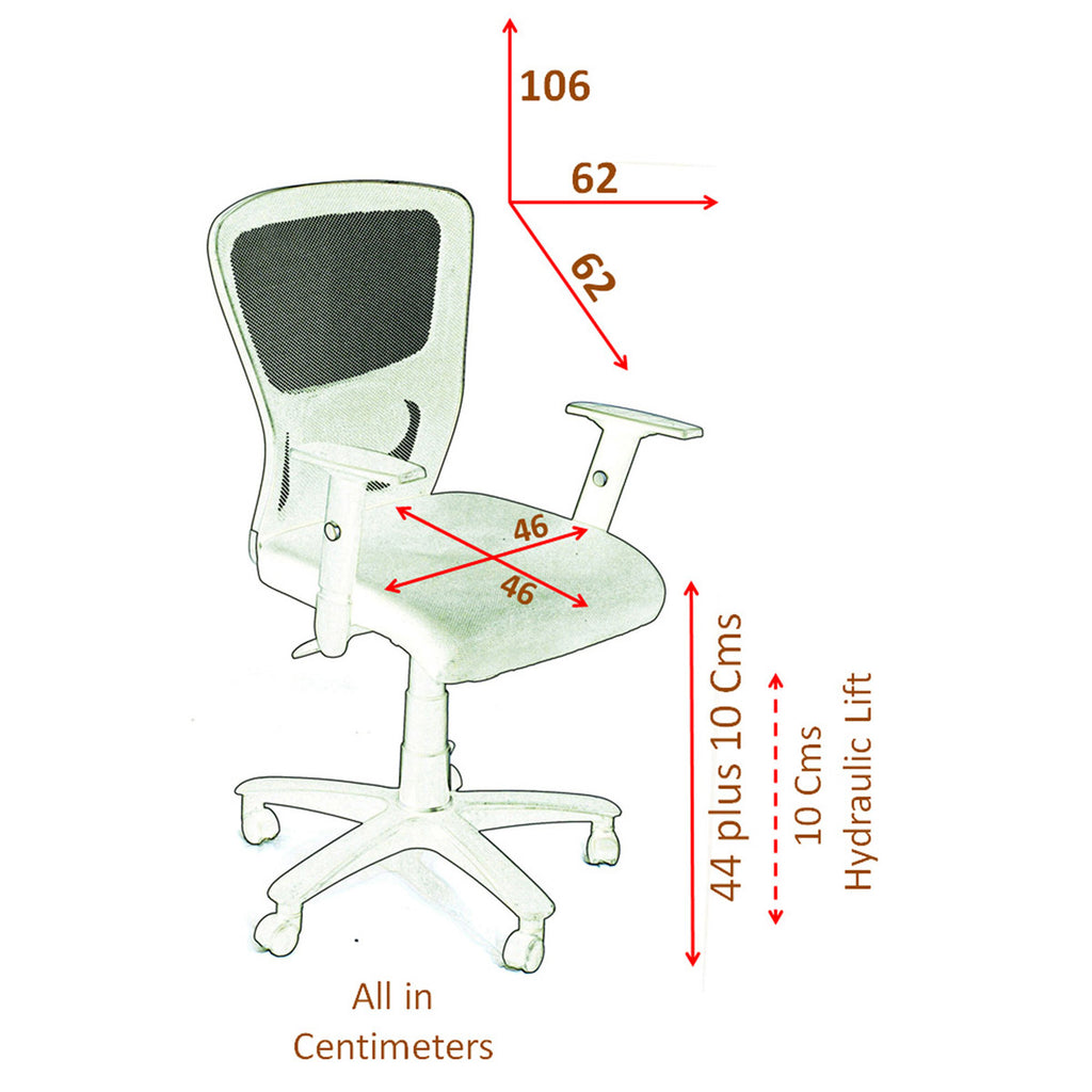 TimberTaste 3 Pieces JOHNY Adjustable Lumber Back Support & Adjustable Handles Office Executive Chair Computer Task Revolving Conference Visitor Chair (Set of 3).