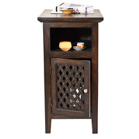 TimberTaste Sheesham Wood KAMA Side Table Dark Walnut Finish