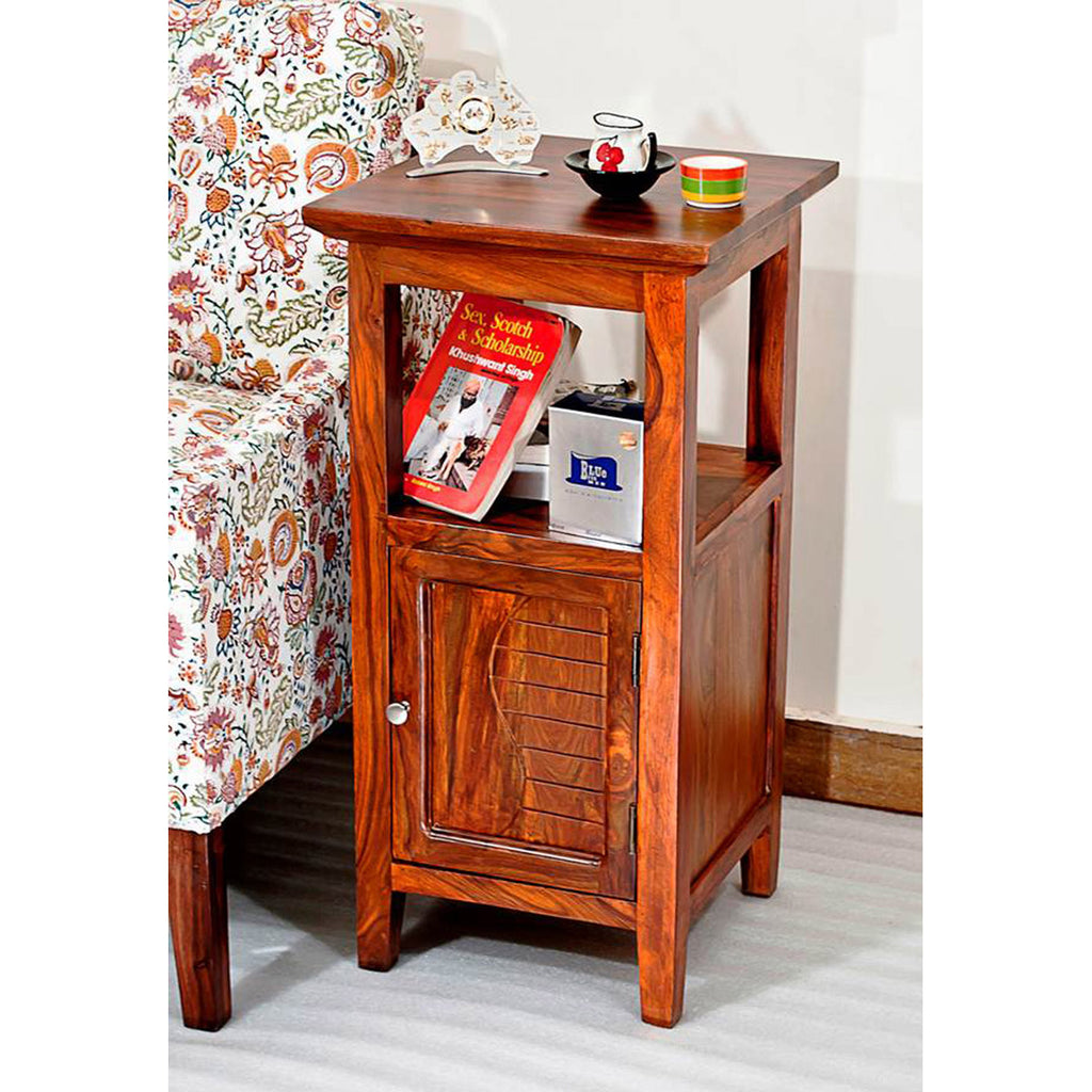 TimberTaste Sheesham Wood KOSA Side Table  Dark Walnut Finish