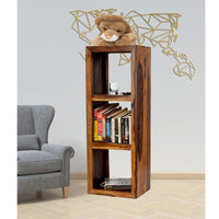 TimberTaste Solid Sheesham Wood LEO Book Shelf (Natural Teak Finish) For Living Room.