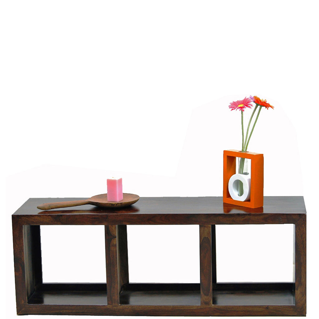 TimberTaste Solid Sheesham Wood LEO Book Shelf (Dark Walnut) For Living Room.