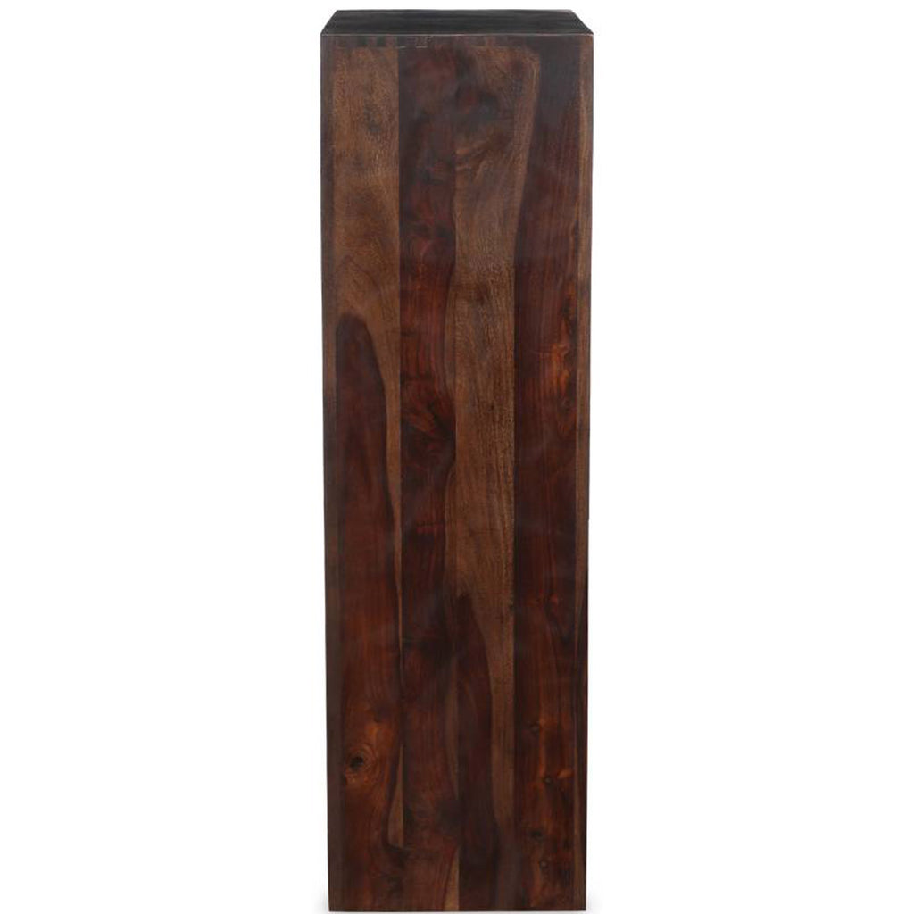 TimberTaste Solid Sheesham Wood LEO Book Shelf (Dark Walnut) For Living Room.