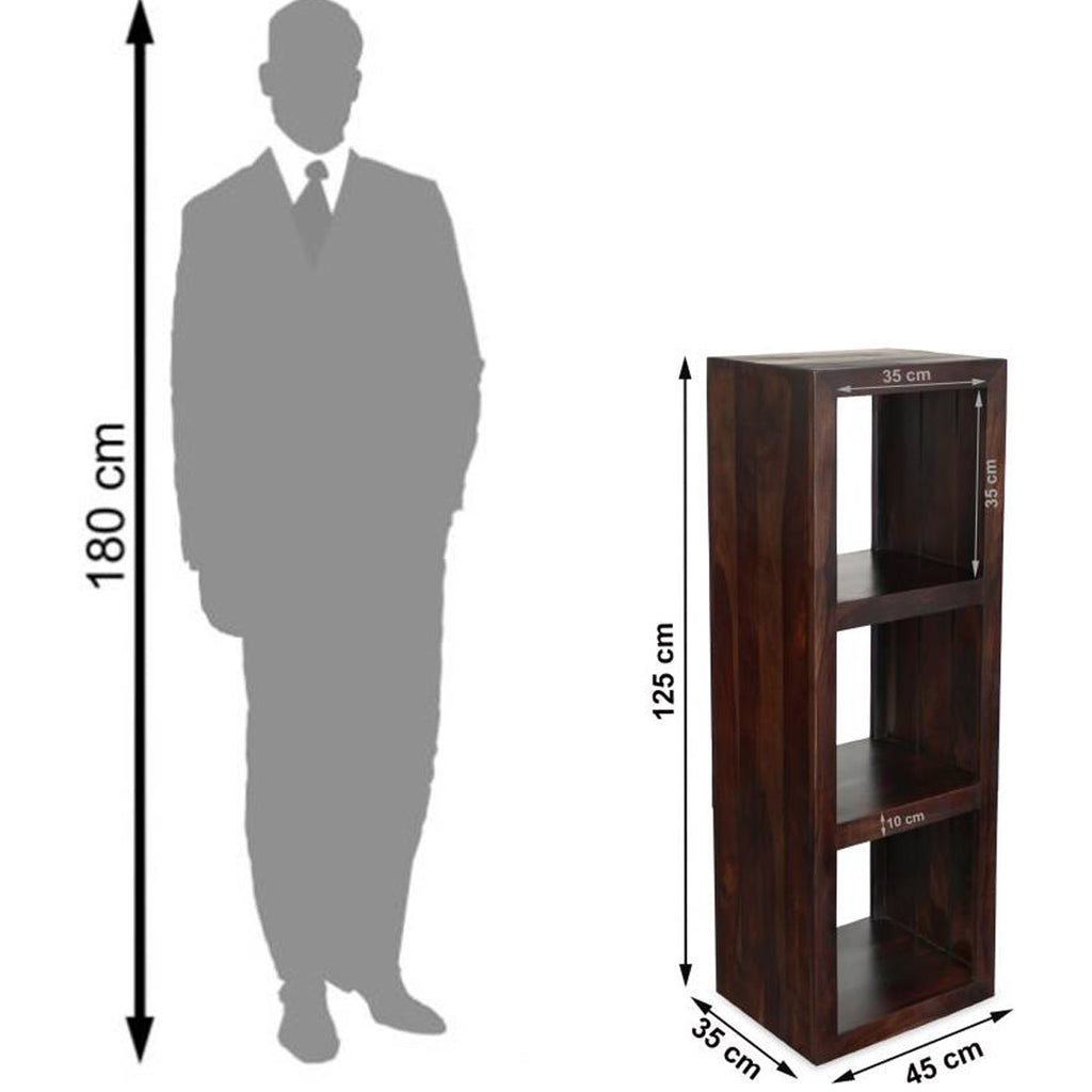 TimberTaste Solid Sheesham Wood LEO Book Shelf (Natural Teal) For Living Room.