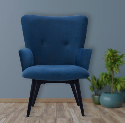 Timbertaste Ditya Blue Upholstered Lounge Chair
