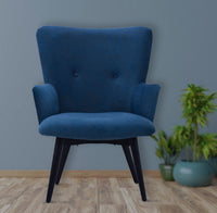 Timbertaste Ditya Blue Upholstered Lounge Chair
