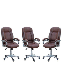 TimberTaste 4 Pieces of LILLY Brown Directors, Executive, Boss, conference high back office chair (Set of 4).