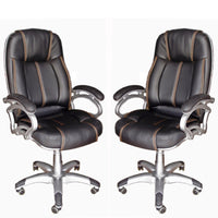 TimberTaste LILLY Black Golden Stitch Directors, Executive, Boss, conference high back office chair.