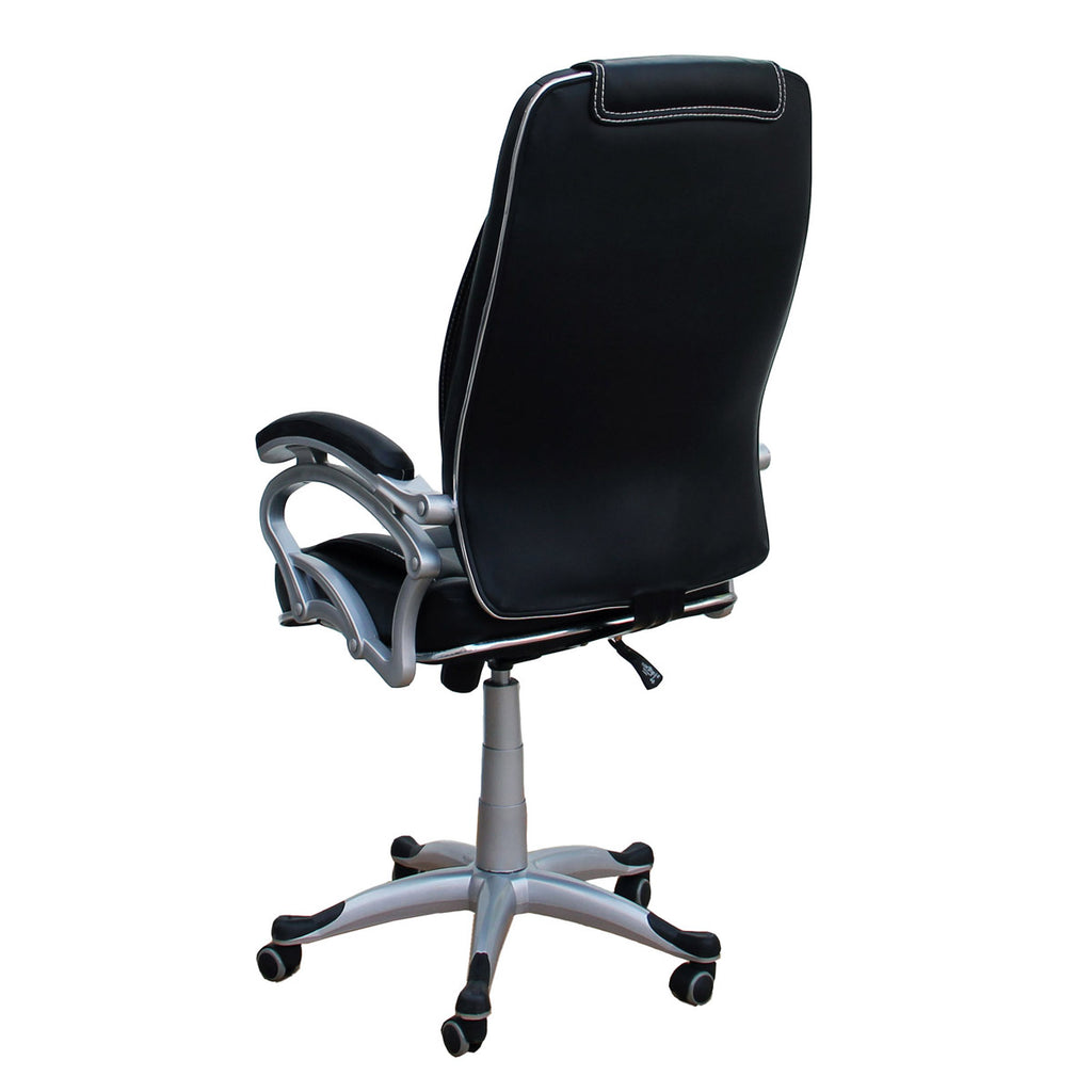 TimberTaste 4 Pieces of LILLY Black Golden Stitch Directors, Executive, Boss, conference high back office chair (Set of 4).