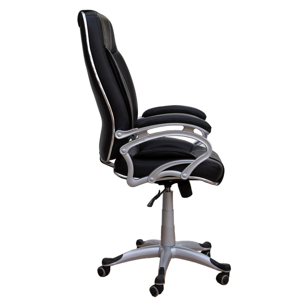 TimberTaste 4 Pieces of LILLY Black Golden Stitch Directors, Executive, Boss, conference high back office chair (Set of 4).