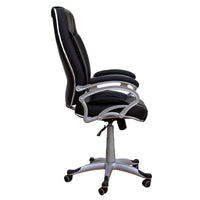 TimberTaste Pair of LILLY Black Golden Stitch Directors, Executive, Boss, conference high back office chair (Set of 2).