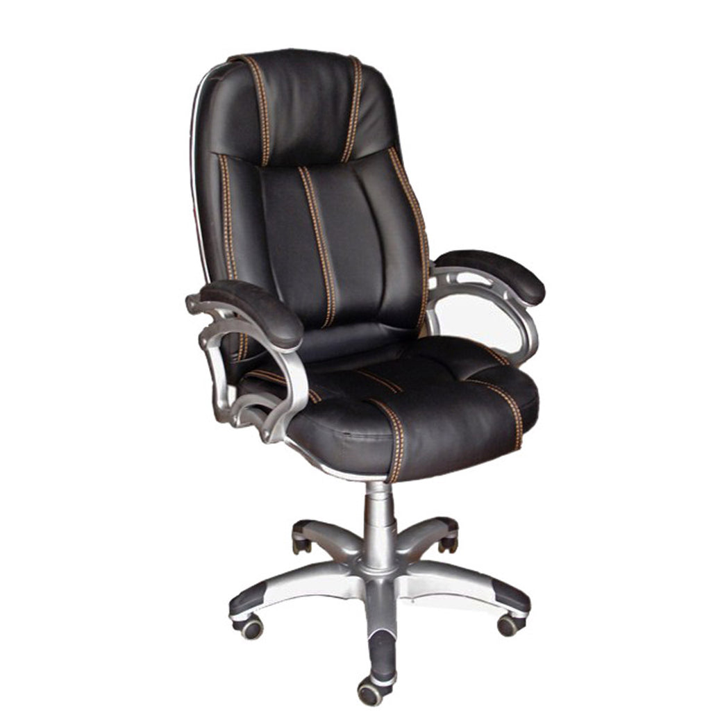 TimberTaste 4 Pieces of LILLY Black Golden Stitch Directors, Executive, Boss, conference high back office chair (Set of 4).