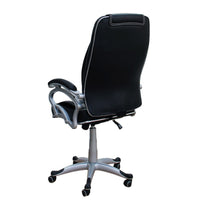 TimberTaste Pair of LILLY Black White Stitch Directors, Executive, Boss, conference high back office chair (Set of 2).