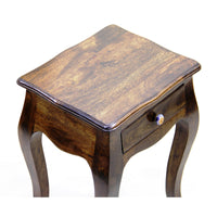 TimberTaste Solid Wood 1 Draw LOPAZ Side End Corner Table Light Walnut Finish