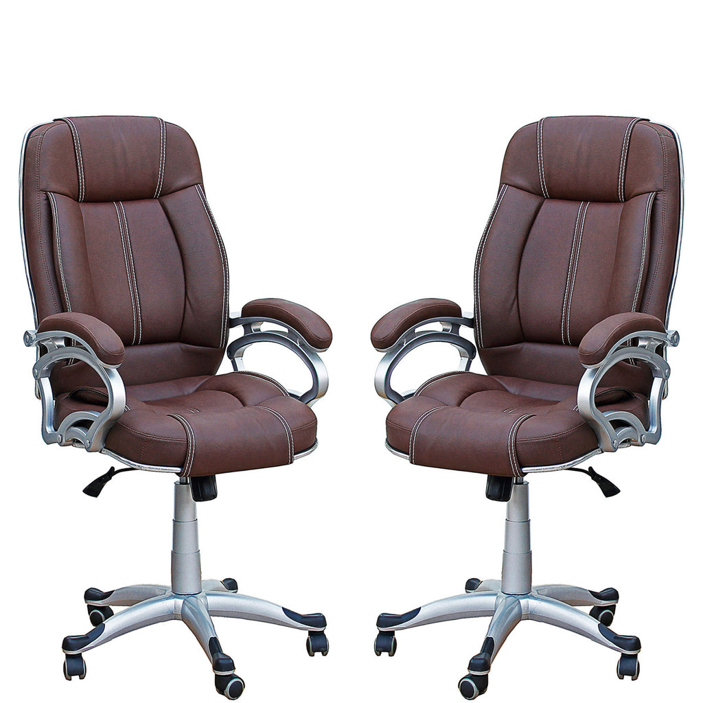 TimberTaste 4 Pieces of LILLY Brown Directors, Executive, Boss, conference high back office chair (Set of 4).
